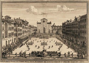 A game of Calcio Fiorentino played in 1688.