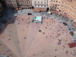 Piazza del Campo - Siena, Italy - Aerial View