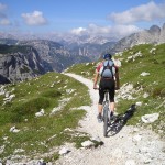 Traveling through the Dolomites via mountain bike